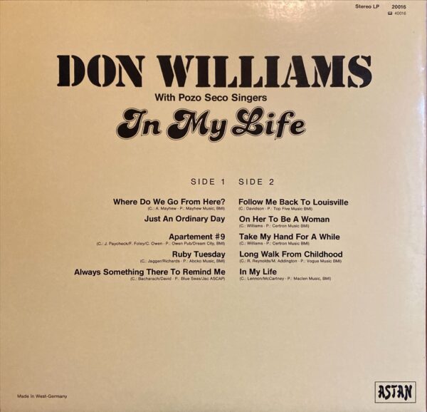 Don Williams With Pozo-Seco Singers - In My Life